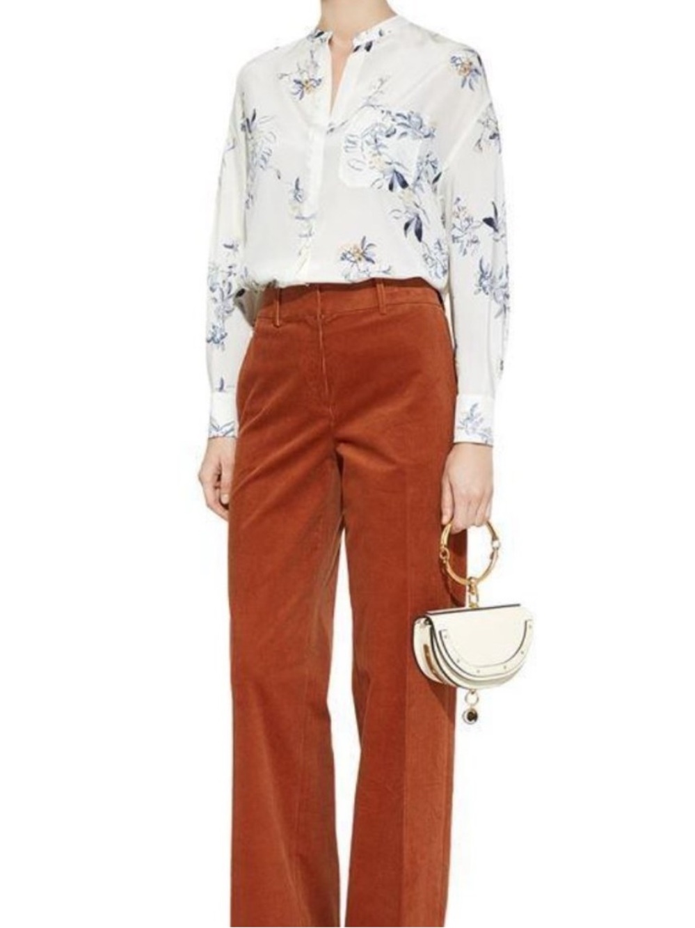 Vince Floral Silk button down blouse